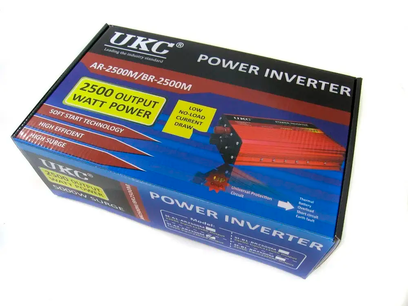 Инвертор преобразователь UKC 2500W автомобильный модифицированный синус