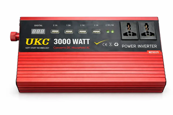 Преобразователь напряжения AR 3000W,12V-220V,с USB (3053)