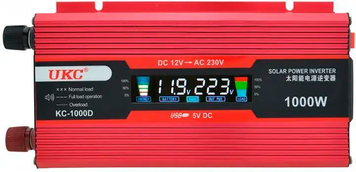 Преобразователь напряжения 12V-220V,1000W с LSD-дисплеем